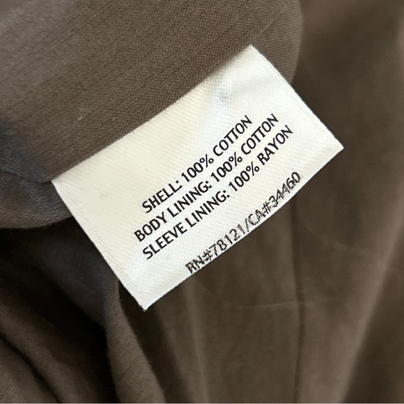 EILEEN FISHER Womens WAXED COTTON MOTO JACKET brown M - Picture 6 of 11